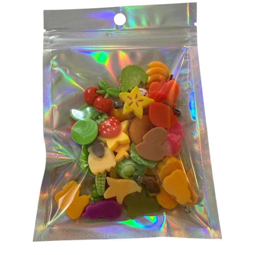 41 assorted Fruits Vegetables Flat Back Cabochon Charms